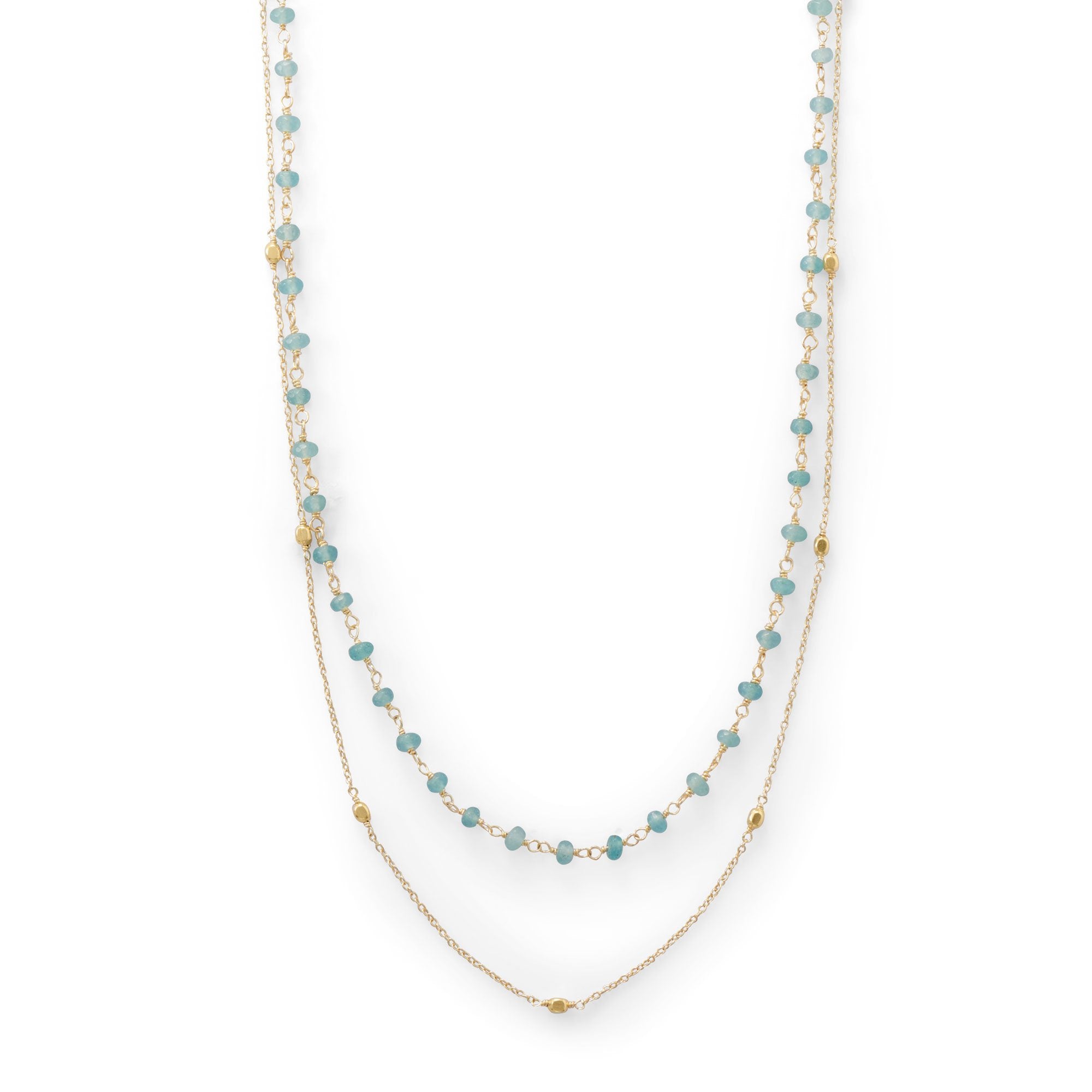 14kgp/925 apatite stone necklace