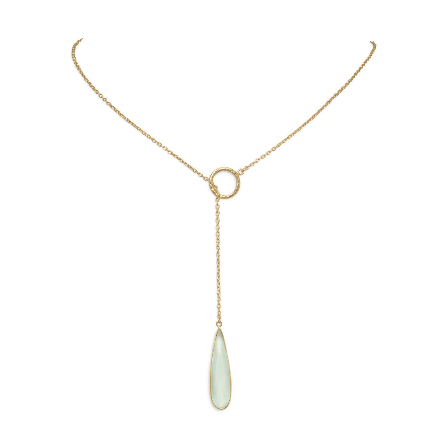 14kGP/925 lariat chalcedony necklace