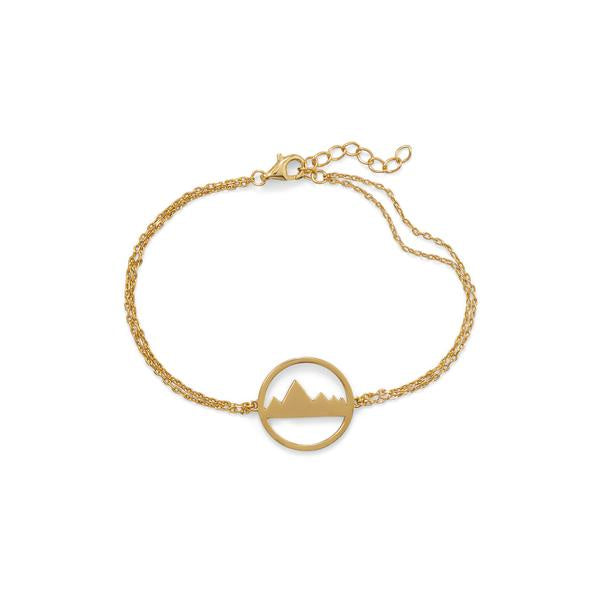 6.5"+1 Gold Plated Mountain Range Bracelet