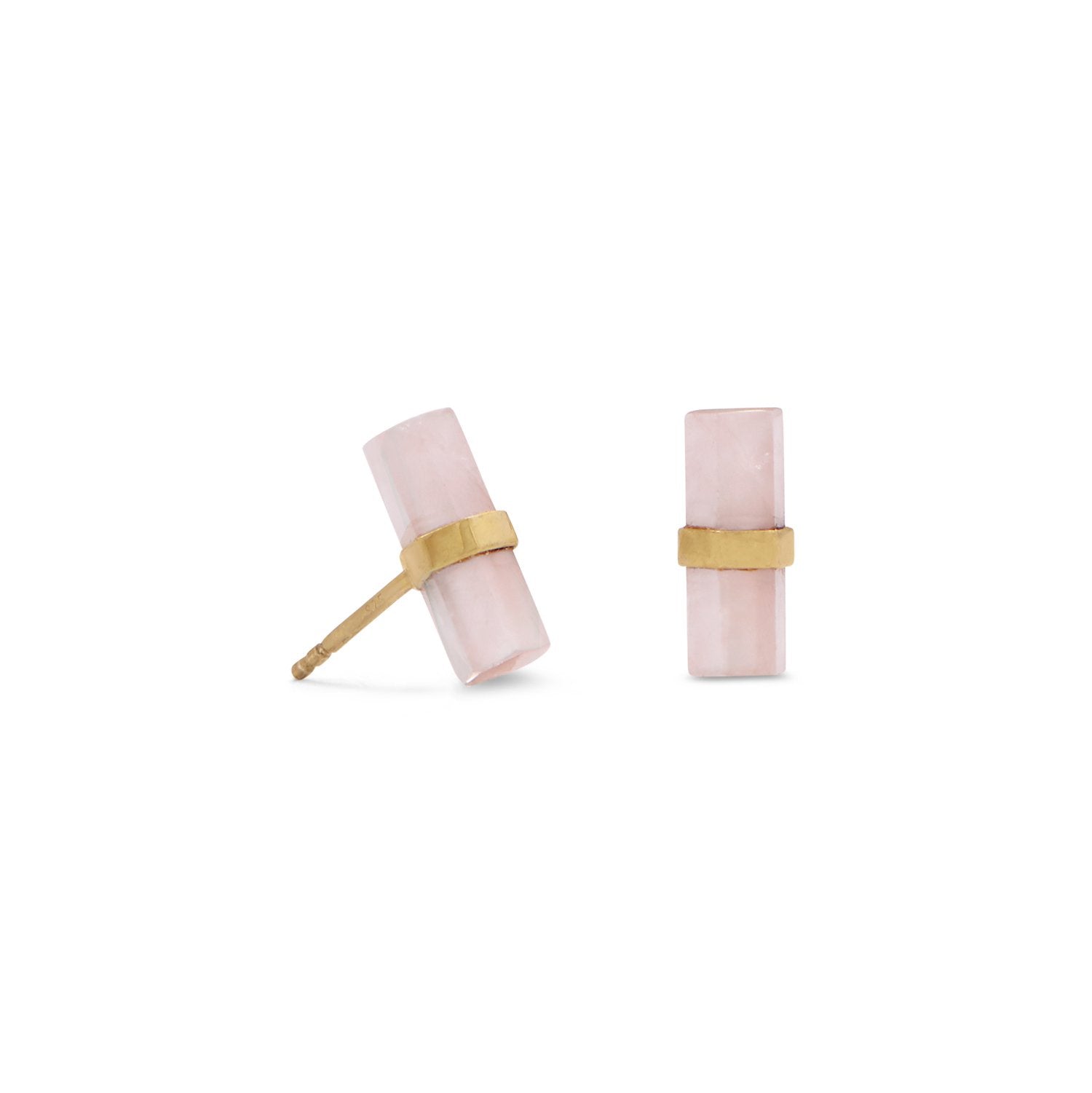 14krgp/925 rose quartz studs