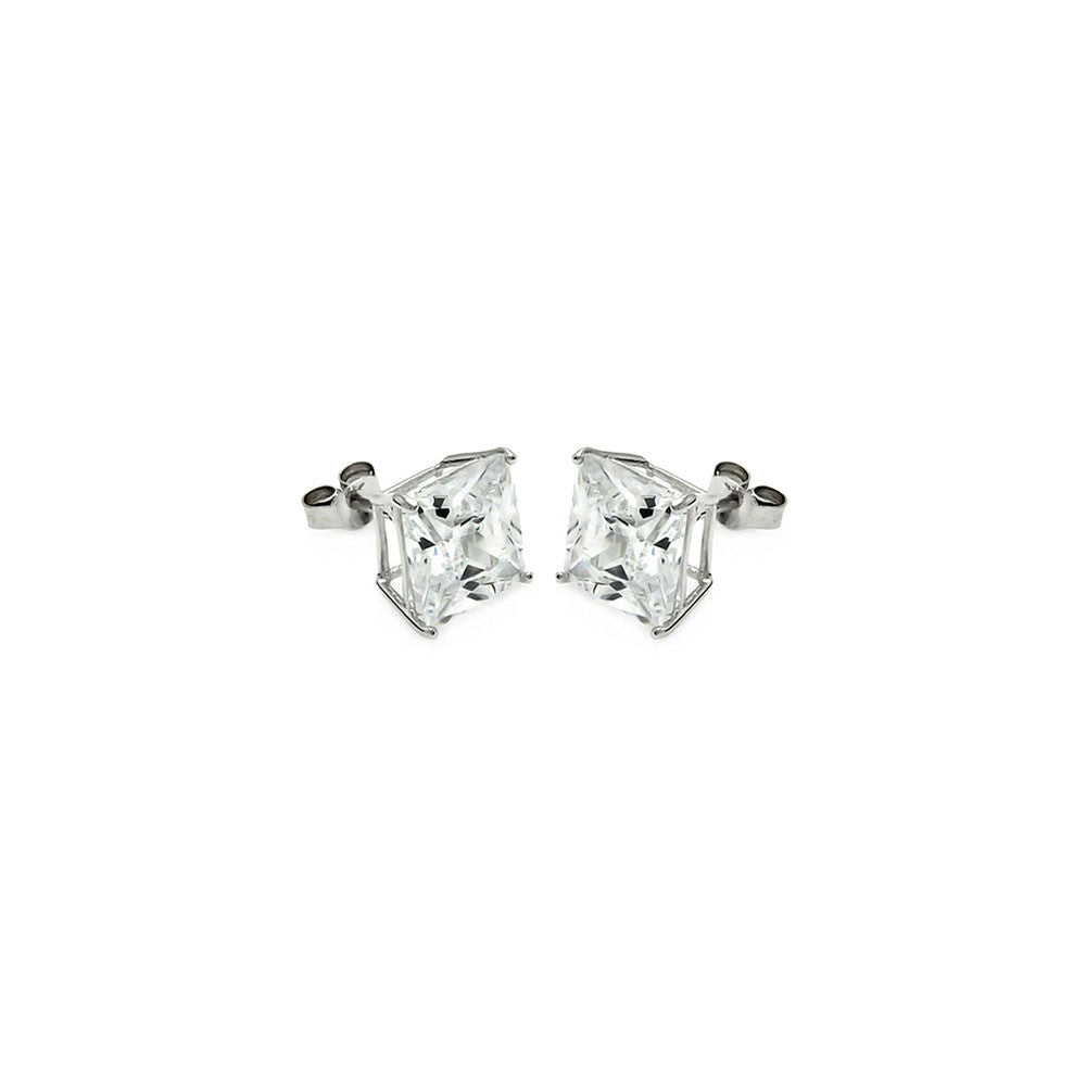 Sterling Silver Square CZ Stud