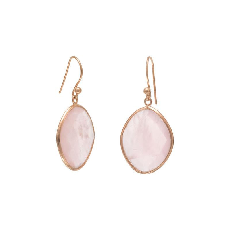 14kGp/925 rose quartz earring