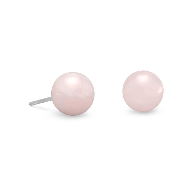 8mm rose quartz studs