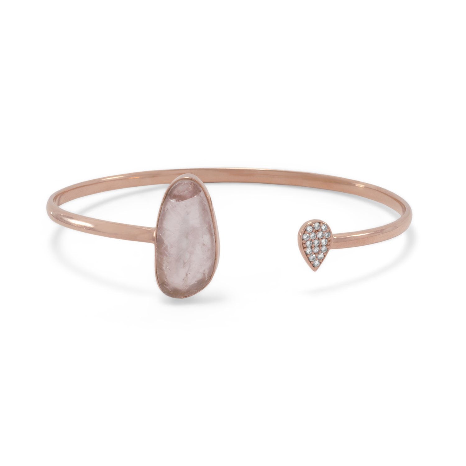 14kgp/925 rose quartz cz cuff