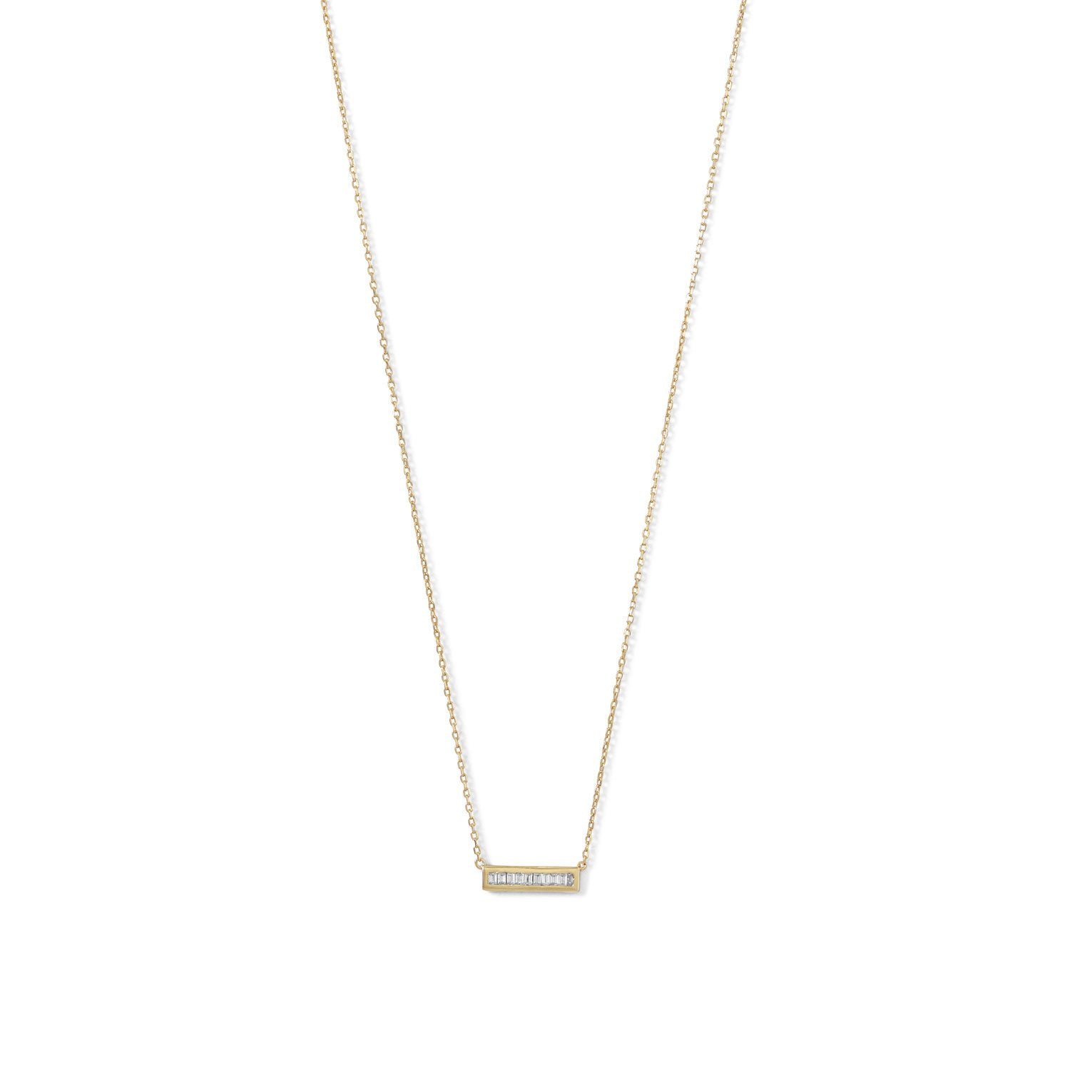 14kGP/925 cz bar necklace