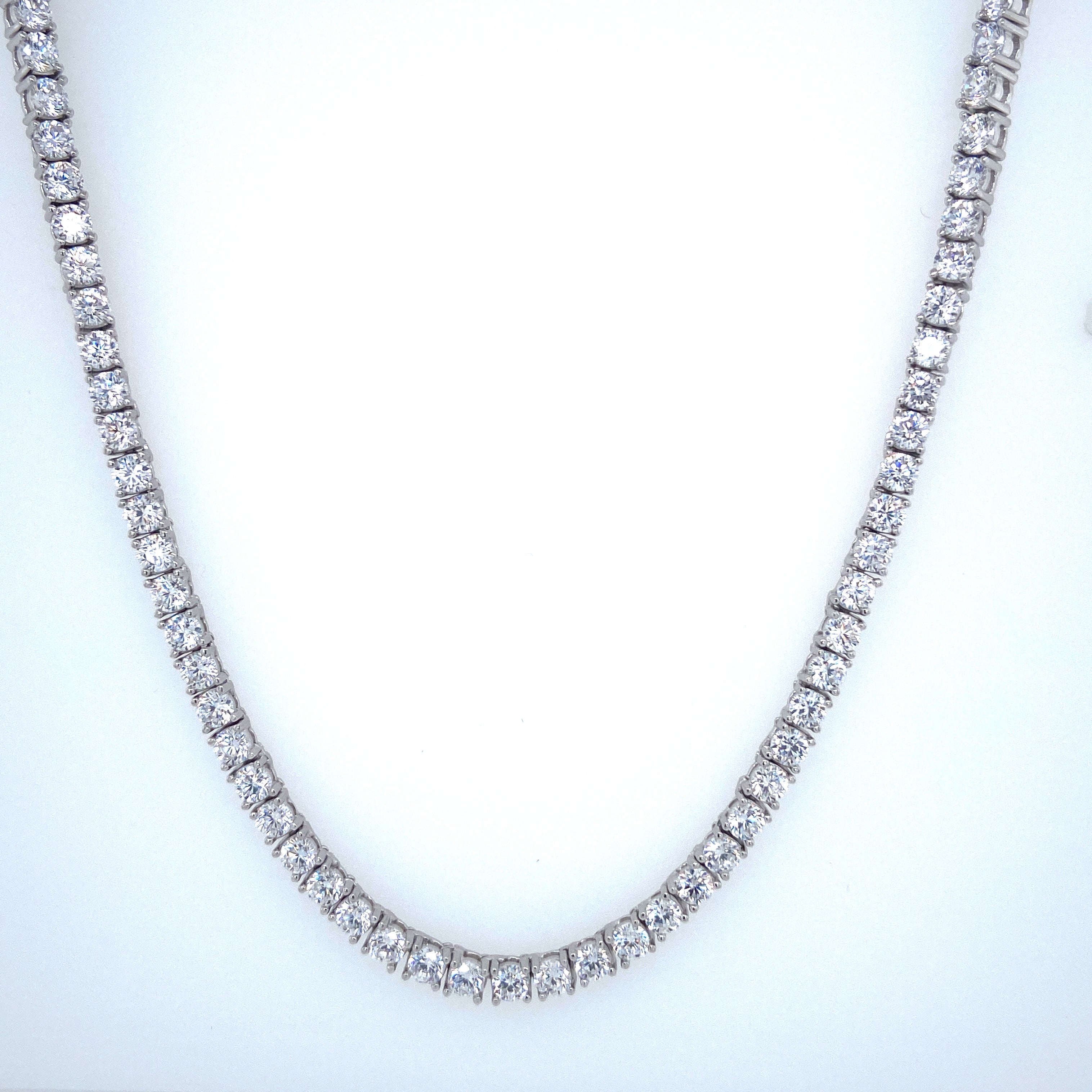 3mm Sterling Silver With Rhodium Plating Cz Tennis Chain