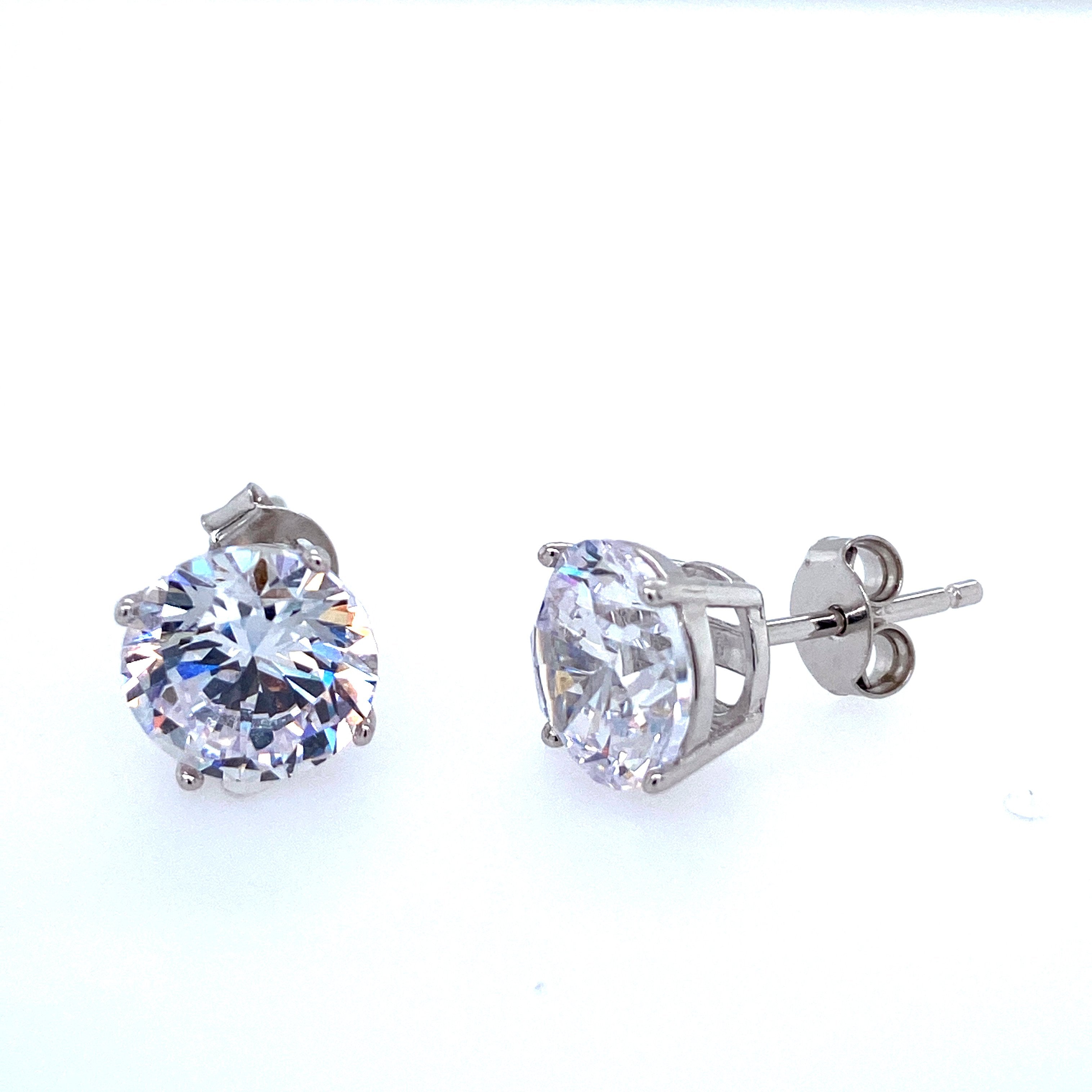 Sterling Silver Round CZ Stud