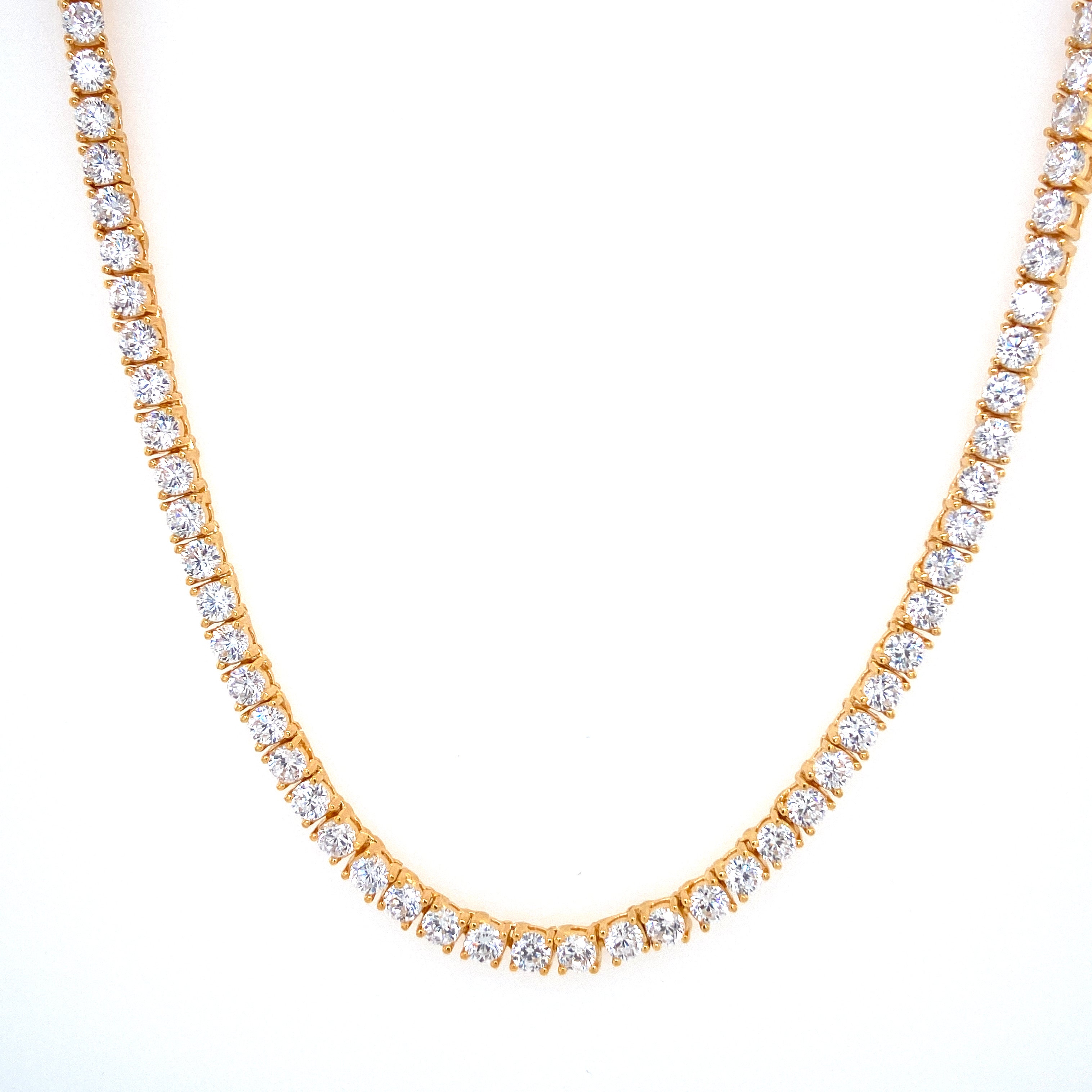 3mm Gold Plated Sterling Silver Cz Tennis Chain