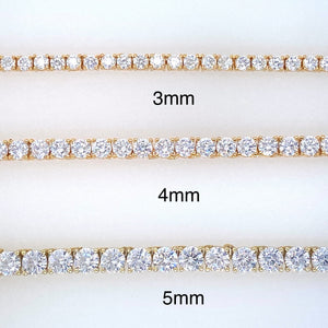 3mm Gold Plated Sterling Silver Cz Tennis Chain