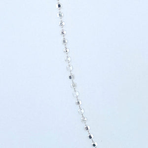 Sterling Silver Diamond Cut Beaded Chain With Rhodium