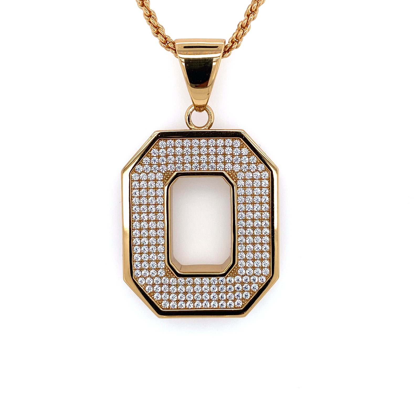 Sterling Silver Large Block O