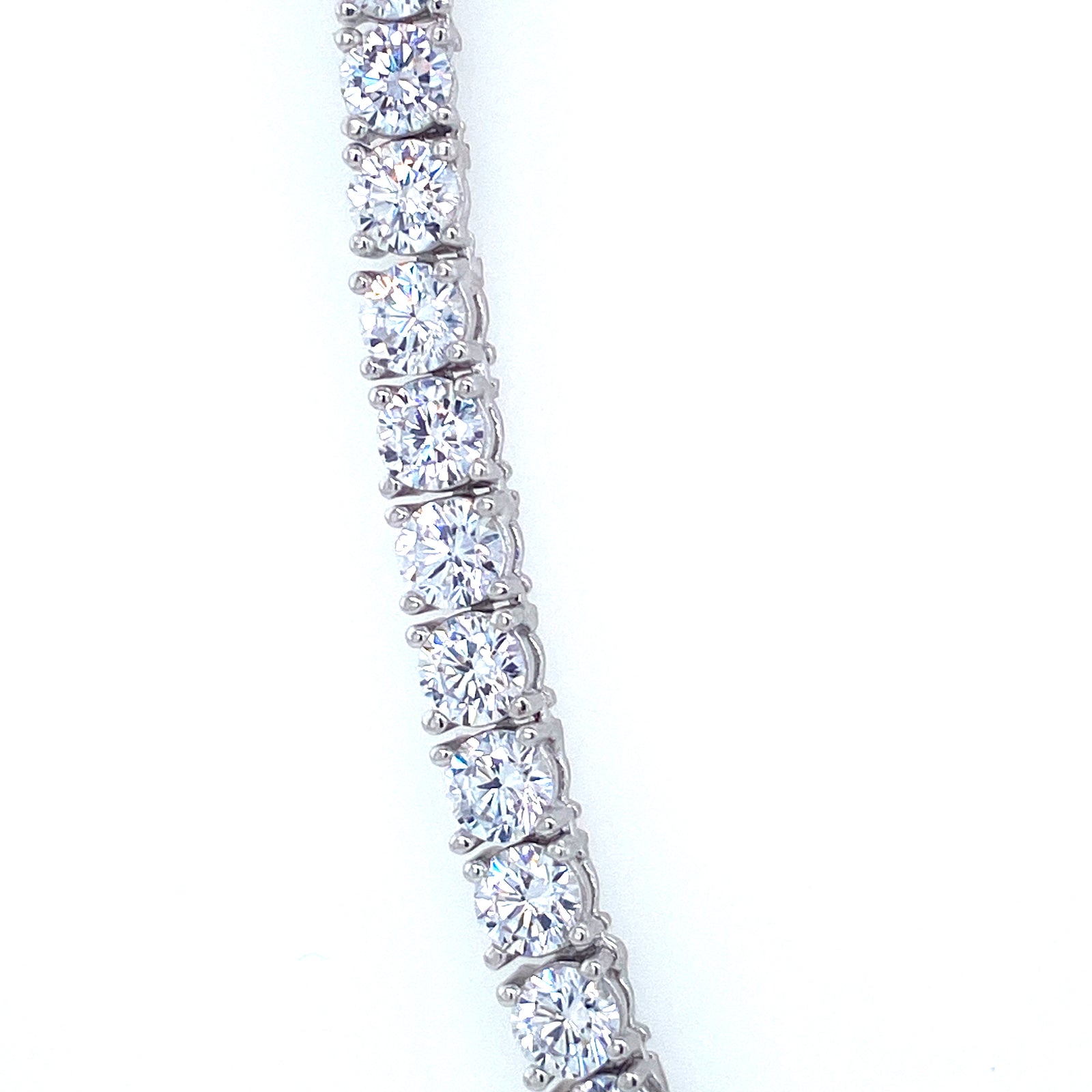 3mm Sterling Silver With Rhodium Plating Cz Tennis Chain