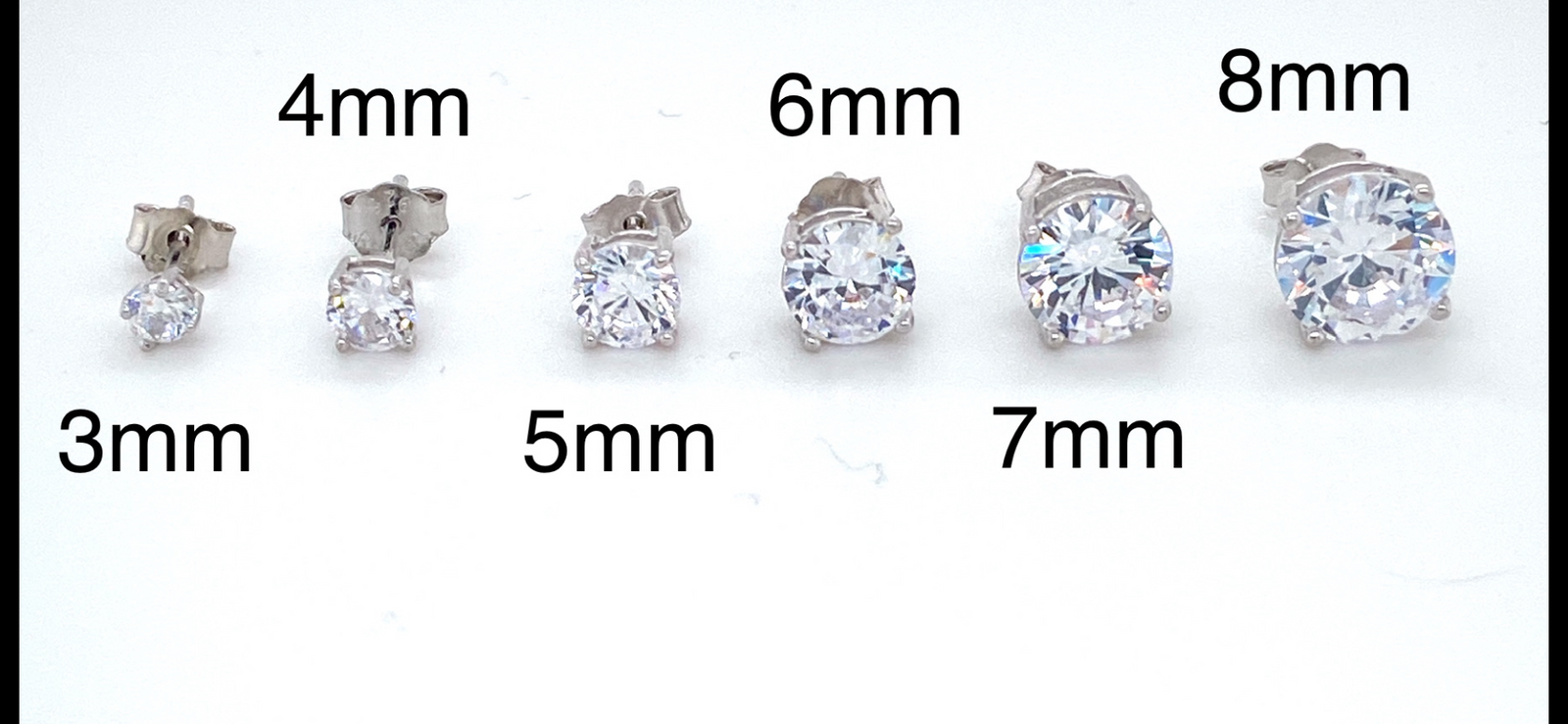 Sterling Silver Round CZ Stud